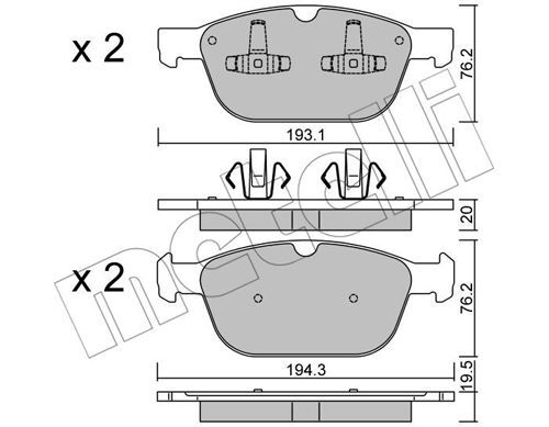 set placute frana,frana disc 22-0834-0 METELLI - Frana disc