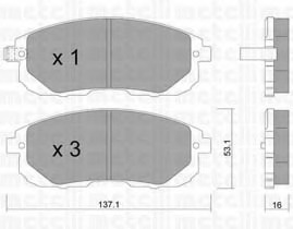 set placute frana,frana disc 22-0876-0 METELLI - Frana disc