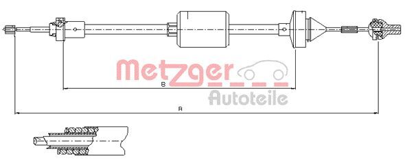 Cablu ambreiaj 10.2842 METZGER - Comanda ambreiaj Cablu ambreiaj 10.2842 METZGER - Comanda ambreiaj
