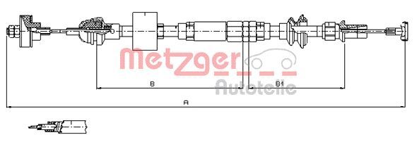 Cablu ambreiaj 10.3159 METZGER - Comanda ambreiaj Cablu ambreiaj 10.3159 METZGER - Comanda ambreiaj