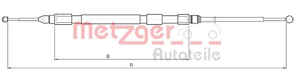 Cablu, frana de parcare 10.4157 METZGER - Maneta/ cablu Cablu, frana de parcare 10.4157 METZGER - Maneta/ cablu