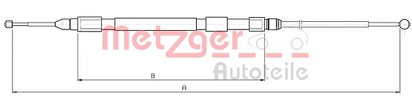 Cablu, frana de parcare 10.4232 METZGER - Maneta/ cablu Cablu, frana de parcare 10.4232 METZGER - Maneta/ cablu