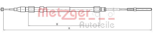 Cablu, frana de parcare 10.4266 METZGER - Maneta/ cablu Cablu, frana de parcare 10.4266 METZGER - Maneta/ cablu