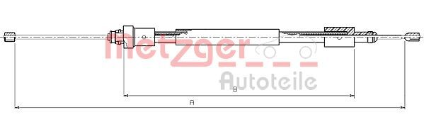 Cablu, frana de parcare 10.4705 METZGER - Maneta/ cablu Cablu, frana de parcare 10.4705 METZGER - Maneta/ cablu