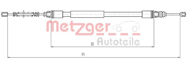 Cablu, frana de parcare 10.4712 METZGER - Maneta/ cablu Cablu, frana de parcare 10.4712 METZGER - Maneta/ cablu