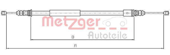 Cablu, frana de parcare 10.4713 METZGER - Maneta/ cablu Cablu, frana de parcare 10.4713 METZGER - Maneta/ cablu