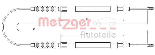 Cablu, frana de parcare 10.4731 METZGER - Maneta/ cablu Cablu, frana de parcare 10.4731 METZGER - Maneta/ cablu
