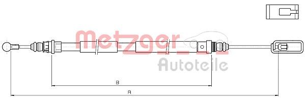 Cablu, frana de parcare 10.4733 METZGER - Maneta/ cablu Cablu, frana de parcare 10.4733 METZGER - Maneta/ cablu
