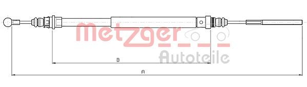 Cablu, frana de parcare 10.4735 METZGER - Maneta/ cablu Cablu, frana de parcare 10.4735 METZGER - Maneta/ cablu