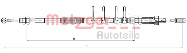 Cablu, frana de parcare 10.4742 METZGER - Maneta/ cablu