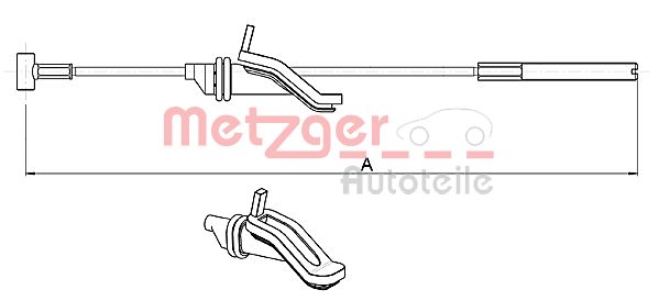 Cablu, frana de parcare 10.5363 METZGER - Maneta/ cablu Cablu, frana de parcare 10.5363 METZGER - Maneta/ cablu
