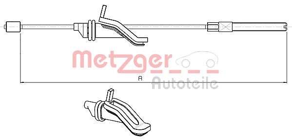 Cablu, frana de parcare 10.5369 METZGER - Maneta/ cablu Cablu, frana de parcare 10.5369 METZGER - Maneta/ cablu