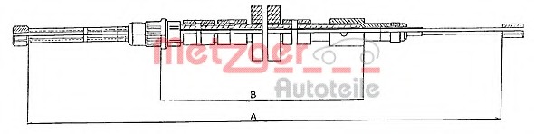 Cablu, frana de parcare 10.6023 METZGER - Maneta/ cablu Cablu, frana de parcare 10.6023 METZGER - Maneta/ cablu