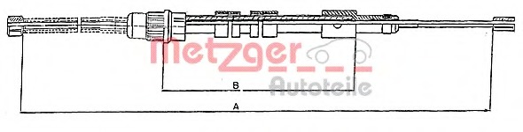 Cablu, frana de parcare 10.6024 METZGER - Maneta/ cablu Cablu, frana de parcare 10.6024 METZGER - Maneta/ cablu