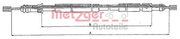 Cablu, frana de parcare 10.6026 METZGER - Maneta/ cablu Cablu, frana de parcare 10.6026 METZGER - Maneta/ cablu