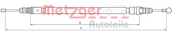 Cablu, frana de parcare 10.6235 METZGER - Maneta/ cablu Cablu, frana de parcare 10.6235 METZGER - Maneta/ cablu