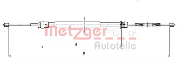 Cablu, frana de parcare 10.6541 METZGER - Maneta/ cablu Cablu, frana de parcare 10.6541 METZGER - Maneta/ cablu