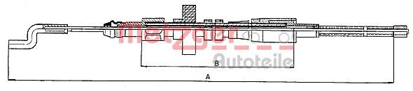 Cablu, frana de parcare 10.7391 METZGER - Maneta/ cablu Cablu, frana de parcare 10.7391 METZGER - Maneta/ cablu
