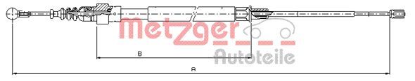 Cablu, frana de parcare 10.7509 METZGER - Maneta/ cablu Cablu, frana de parcare 10.7509 METZGER - Maneta/ cablu
