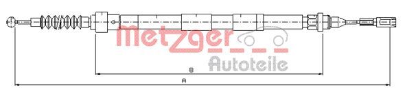 Cablu, frana de parcare 10.7620 METZGER - Maneta/ cablu