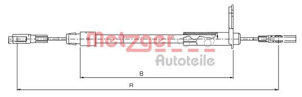 Cablu, frana de parcare 10.9441 METZGER - Maneta/ cablu Cablu, frana de parcare 10.9441 METZGER - Maneta/ cablu