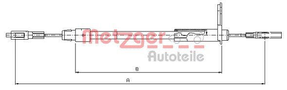 Cablu, frana de parcare 10.9442 METZGER - Maneta/ cablu Cablu, frana de parcare 10.9442 METZGER - Maneta/ cablu