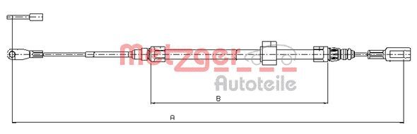 Cablu, frana de parcare 10.9882 METZGER - Maneta/ cablu Cablu, frana de parcare 10.9882 METZGER - Maneta/ cablu