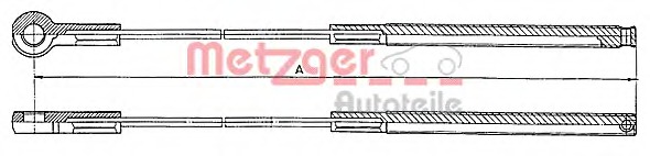 Cablu, frana de parcare 10.989 METZGER - Maneta/ cablu Cablu, frana de parcare 10.989 METZGER - Maneta/ cablu