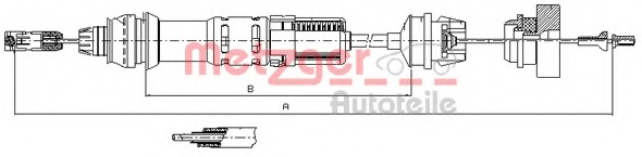 Cablu ambreiaj 11.2280 METZGER - Comanda ambreiaj Cablu ambreiaj 11.2280 METZGER - Comanda ambreiaj