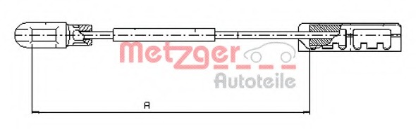 Cablu, frana de parcare 11.5935 METZGER - Maneta/ cablu Cablu, frana de parcare 11.5935 METZGER - Maneta/ cablu