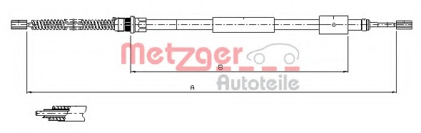 Cablu, frana de parcare 11.603 METZGER - Maneta/ cablu Cablu, frana de parcare 11.603 METZGER - Maneta/ cablu