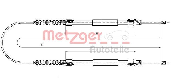 Cablu, frana de parcare 1171.11 METZGER - Maneta/ cablu Cablu, frana de parcare 1171.11 METZGER - Maneta/ cablu