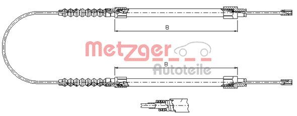 Cablu, frana de parcare 1171.8 METZGER - Maneta/ cablu Cablu, frana de parcare 1171.8 METZGER - Maneta/ cablu
