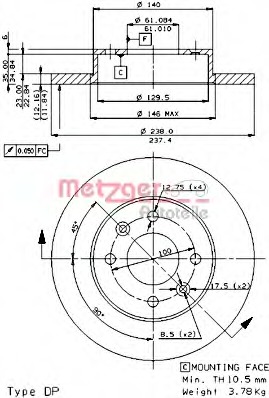 Disc frana 14068 E METZGER - Frana disc