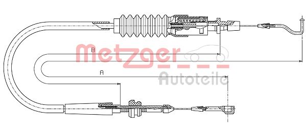 Cablu acceleratie 14.4304 METZGER - Cablu acceleratie/ parghie de control