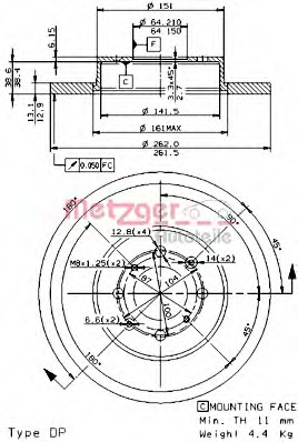 Disc frana 14644 E METZGER - Disc frana Disc frana 14644 E METZGER - Disc frana