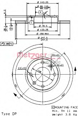 Disc frana 14721 E METZGER - Frana disc Disc frana 14721 E METZGER - Frana disc