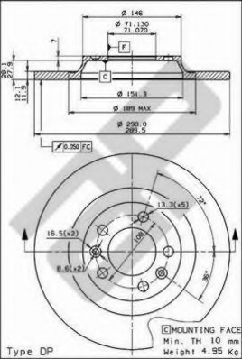 Disc frana 14837 METZGER - Frana disc Disc frana 14837 METZGER - Frana disc