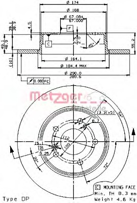 Disc frana 14849 V METZGER - Disc frana Disc frana 14849 V METZGER - Disc frana