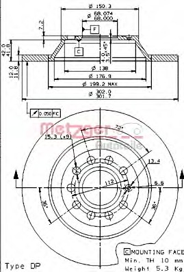 Disc frana 14850 V METZGER - Disc frana Disc frana 14850 V METZGER - Disc frana