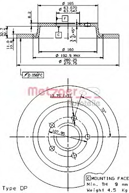 Disc frana 14901 V METZGER - Frana disc Disc frana 14901 V METZGER - Frana disc