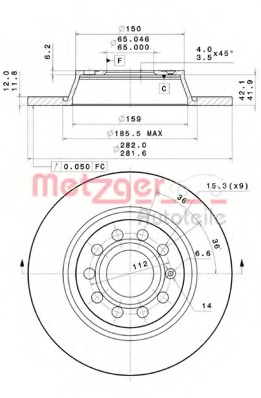 Disc frana 14925 V METZGER - Disc frana Disc frana 14925 V METZGER - Disc frana