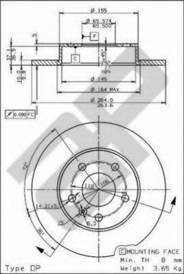Disc frana 15373 METZGER - Frana disc Disc frana 15373 METZGER - Frana disc