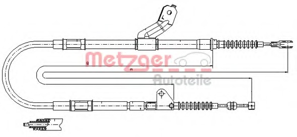 Cablu, frana de parcare 17.1418 METZGER - Maneta/ cablu Cablu, frana de parcare 17.1418 METZGER - Maneta/ cablu