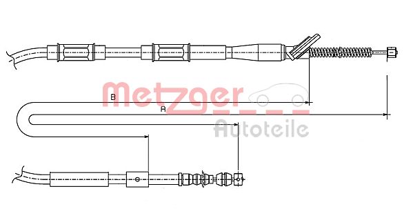 Cablu, frana de parcare 17.1446 METZGER - Maneta/ cablu Cablu, frana de parcare 17.1446 METZGER - Maneta/ cablu