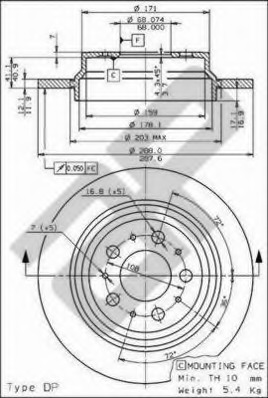 Disc frana 19080 V METZGER - Disc frana Disc frana 19080 V METZGER - Disc frana