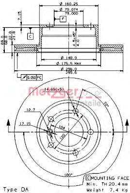 Disc frana 24637 V METZGER - Frana disc