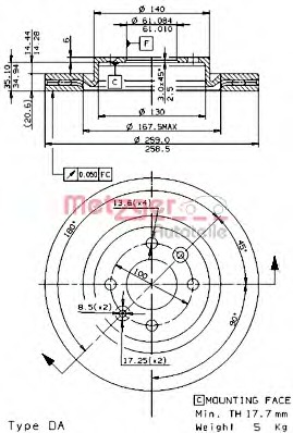 Disc frana 24768 E METZGER - Frana disc
