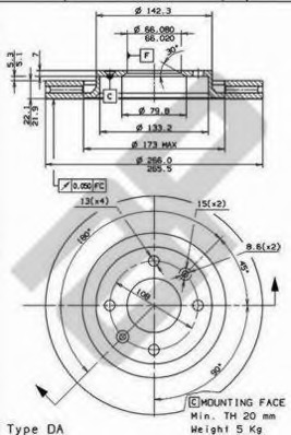 Disc frana 24787 E METZGER - Frana disc Disc frana 24787 E METZGER - Frana disc