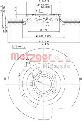 Disc frana 24801 V METZGER - Disc frana Disc frana 24801 V METZGER - Disc frana
